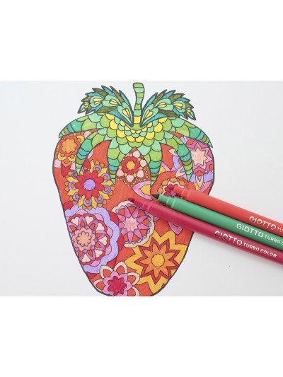 Rotulador giotto turbo color caja de 12 colores lavables con punta bloqueada
