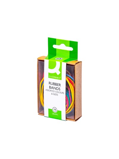 Gomillas elasticas colores q-connect caja de 15 gr