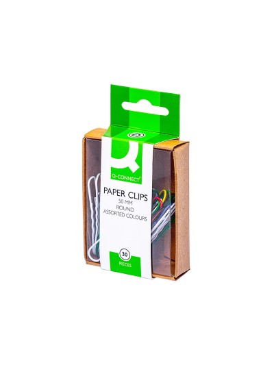 Clips colores q-connect 50 mm caja de 30 unidades colores surtidos