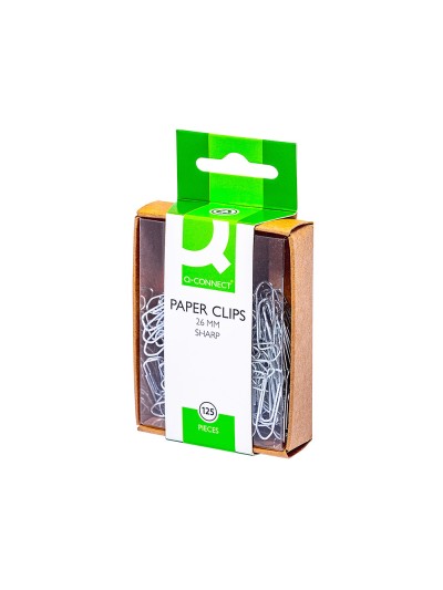 Clips niquelados q-connect 26 mm caja de 125 unidades