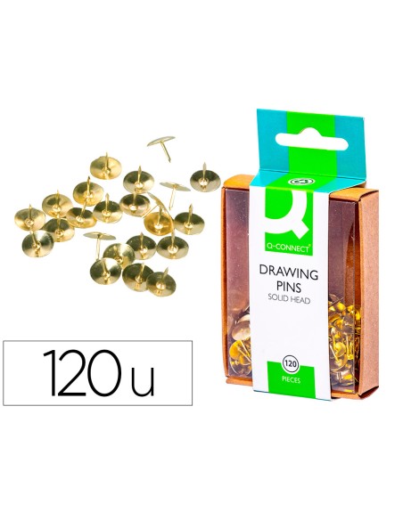 Chincheta q-connect dorada caja de 120 unidades