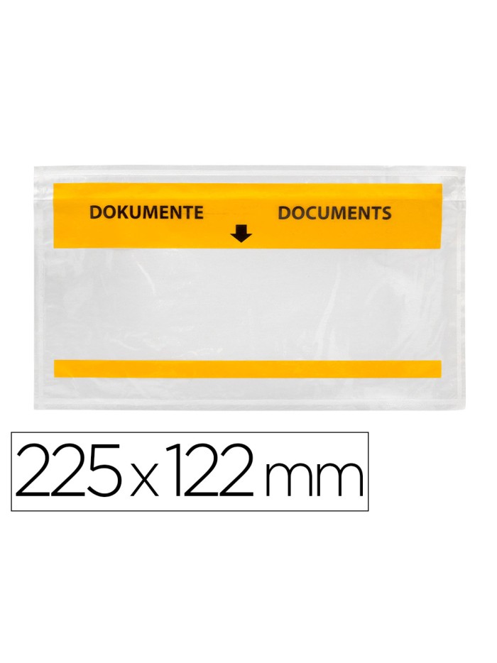 Sobre autoadhesivo q-connect portadocumentos multilingue 225x122 mm ventana totalmente transparente paquete de 100 Sobre autoadhesivo q-connect portadocumentos multilingue 225x122 mm ventana totalmente transparente paquete de 100