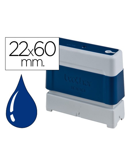 Sello automatico brother 22 mm x 60 mm azul
