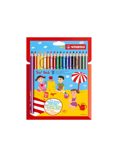 Lapices de colores stabilo trio caja de 18 colores