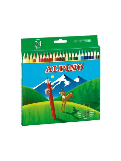 Lapices de colores alpino 658 caja de 24 colores largos