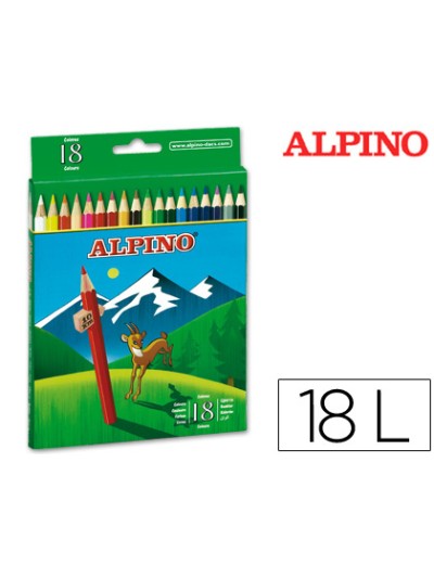 Lapices de colores alpino 656 caja de 18 colores largos