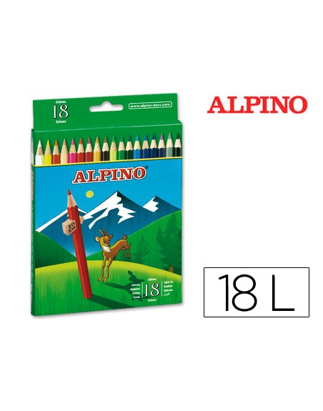 Lapices de colores alpino 656 caja de 18 colores largos