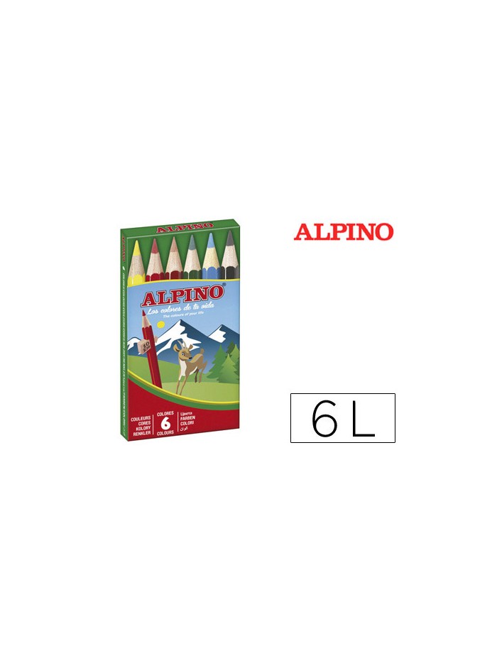 Lapices de colores alpino 651 caja de 6 colores cortos Lapices de colores alpino 651 caja de 6 colores cortos