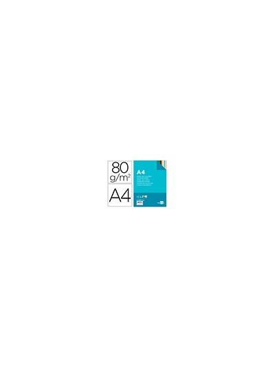 Papel color liderpapel a4 80gr 10 colores surtidos paquete de 100 hojas