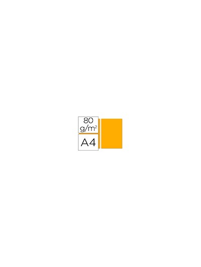 Papel color liderpapel a4 80gr naranja paquete de 100 hojas