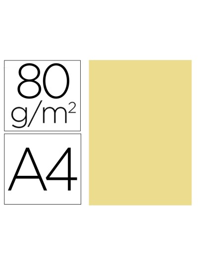 Papel color liderpapel a4 80gr amarillo paquete de 100 hojas