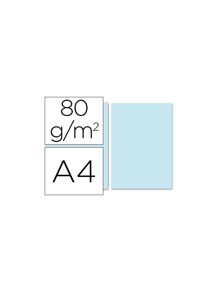 Papel color liderpapel a4 80gr celeste paquete de 100 hojas Papel color liderpapel a4 80gr celeste paquete de 100 hojas