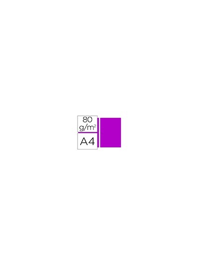 Papel color liderpapel a4 80gr fucsia paquete de 100 hojas