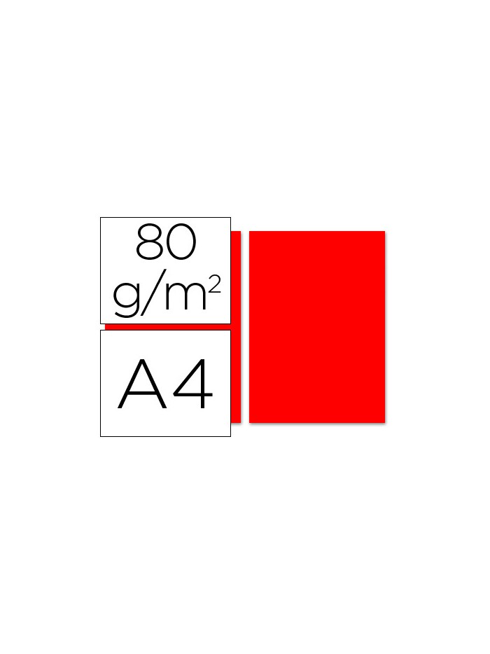Papel color liderpapel a4 80gr rojo paquete de 100 hojas Papel color liderpapel a4 80gr rojo paquete de 100 hojas