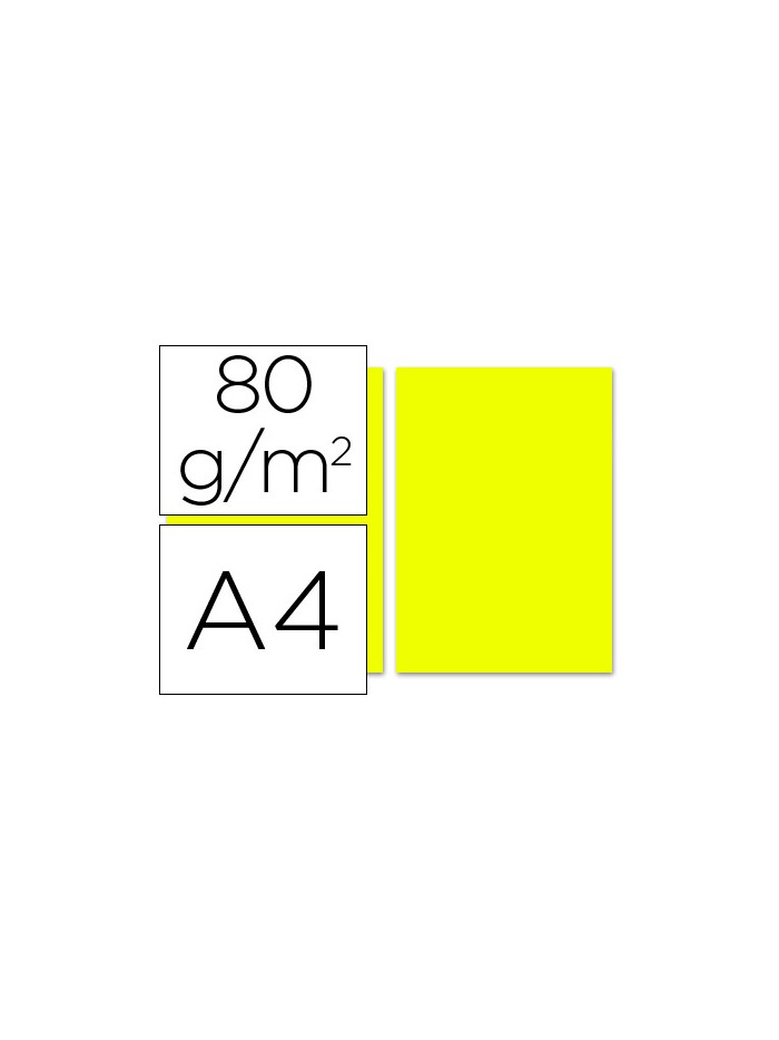 Papel color liderpapel a4 80gr limon paquete de 100 hojas Papel color liderpapel a4 80gr limon paquete de 100 hojas
