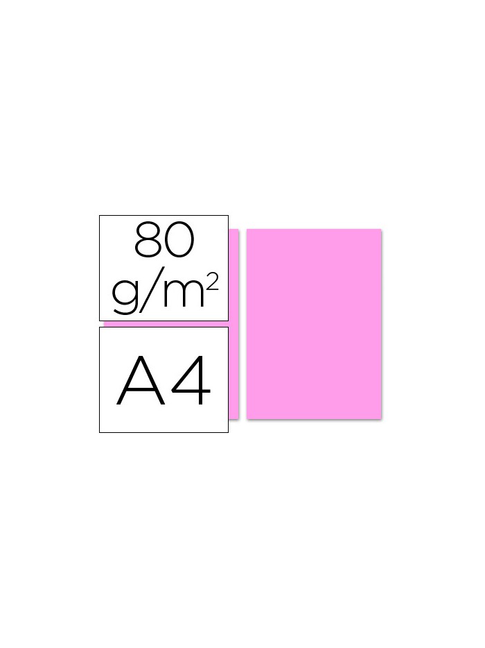 Papel color liderpapel a4 80gr rosa paquete de 100 hojas Papel color liderpapel a4 80gr rosa paquete de 100 hojas