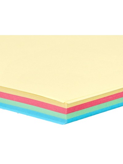 Papel color liderpapel a4 80gr 4 colores surtidos paquete de 100 hojas