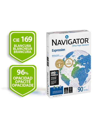 Papel fotocopiadora navigator din a4 90 gramos paquete de 500 hojas