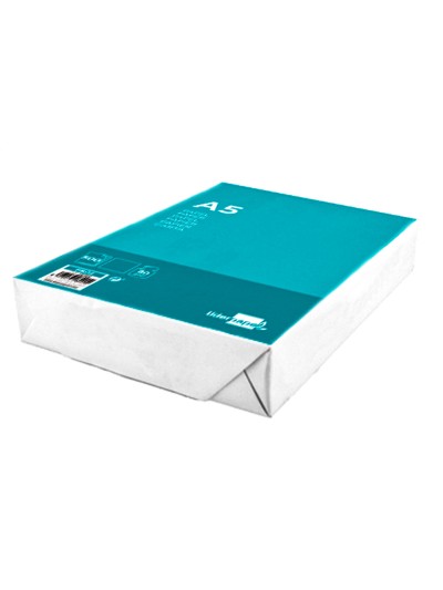 Papel liderpapel a5 80g/m2 liso paquete de 500 hojas