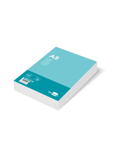 Papel liderpapel a5 80g/m2 liso paquete de 100 hojas
