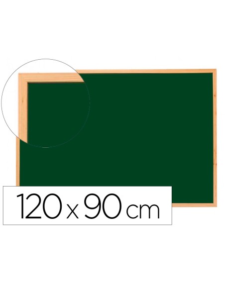 Pizarra verde q-connect marco de madera 120x90 cm sin repisa