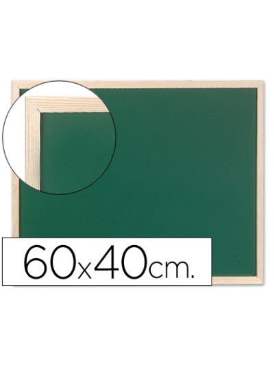 Pizarra verde q-connect marco de madera 60x40 cm sin repisa