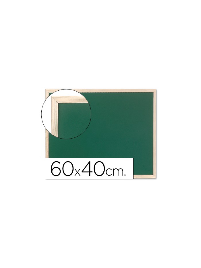 Pizarra verde q-connect marco de madera 60x40 cm sin repisa Pizarra verde q-connect marco de madera 60x40 cm sin repisa