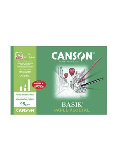 Papel vegetal guarro din a4 90-95 gr minipack de 12 hojas