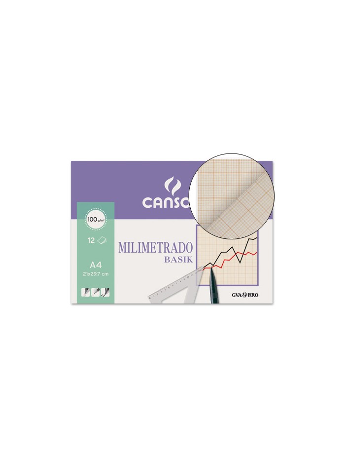 Papel milimetrado guarro 210x297 mm minipack de 12 hojas Papel milimetrado guarro 210x297 mm minipack de 12 hojas