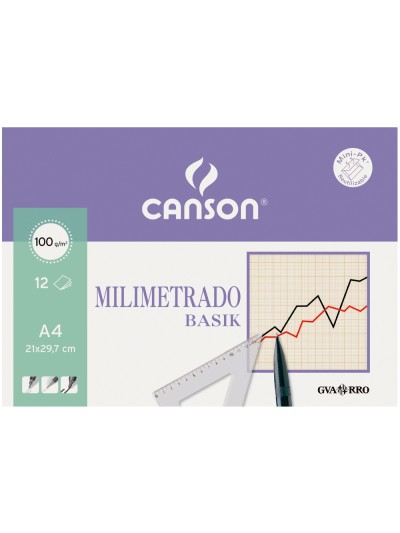 Papel milimetrado guarro 210x297 mm minipack de 12 hojas