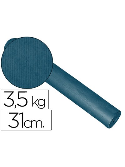 Papel de regalo kraft liso kfc bobina ancho 31 cm peso 3,5 kg gramaje 60 gr color cobalto