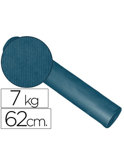 Papel de regalo kraft liso kfc bobina ancho 62 cm peso 7 kg gramaje 60 gr color cobalto