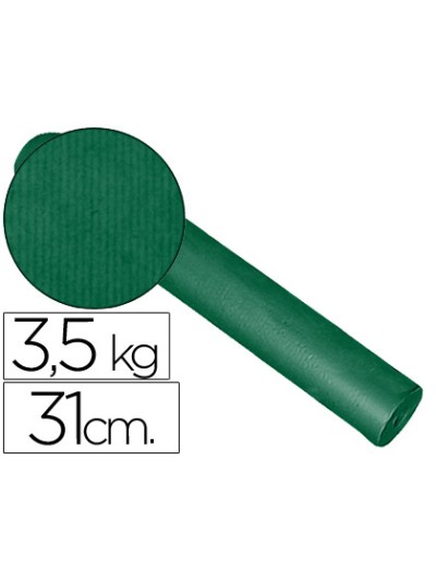Papel de regalo kraft liso kfc bobina ancho 31 cm peso 3,5 kg gramaje 60 gr color verde