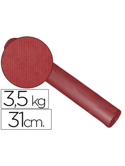 Papel de regalo kraft liso kfc bobina ancho 31 cm peso 3,5 kg gramaje 60 gr color burdeos