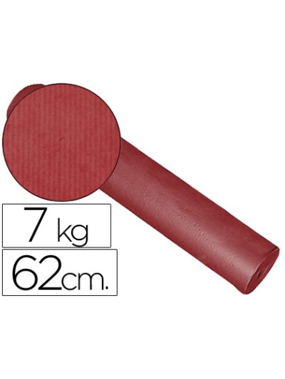 Papel de regalo kraft liso kfc bobina ancho 62 cm peso 7 kg gramaje 60 gr color burdeos