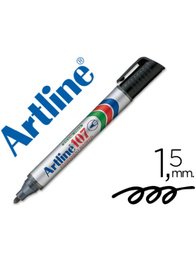 Rotulador artline marcador permanente 107 negro punta redonda
