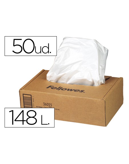 Bolsa de residuos fellowes para destructora de documentoscaja con 50 und. para ps380 380cc/420/420cc/480cc