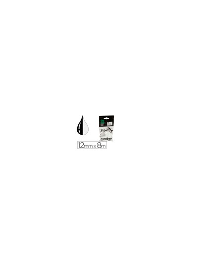 Cinta brother mk-231 blanco-negro 12mm longitud 8 mt