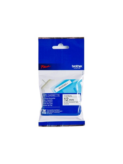 Cinta brother mk-231 blanco-negro 12mm longitud 8 mt