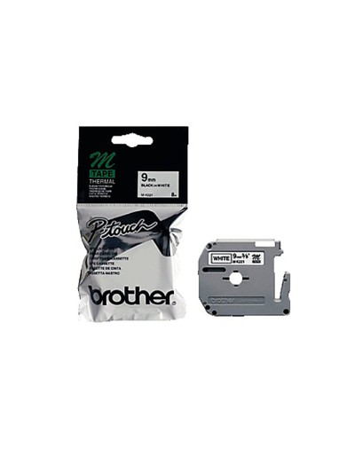 Cinta brother mk-221 blanco-negro 9mm longitud 8 mt