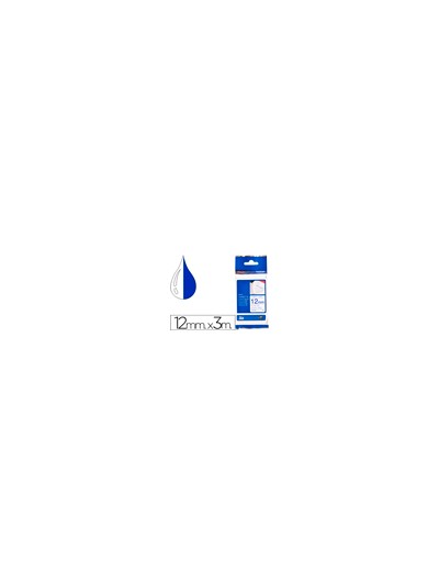 Cinta brother tzefa3 textil texto azul sobre fondo blanco 12 mm longitud 3 mt
