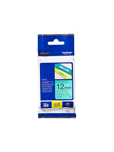 Cinta brother tze-731 verde-negro 12mm longitud 8 mt