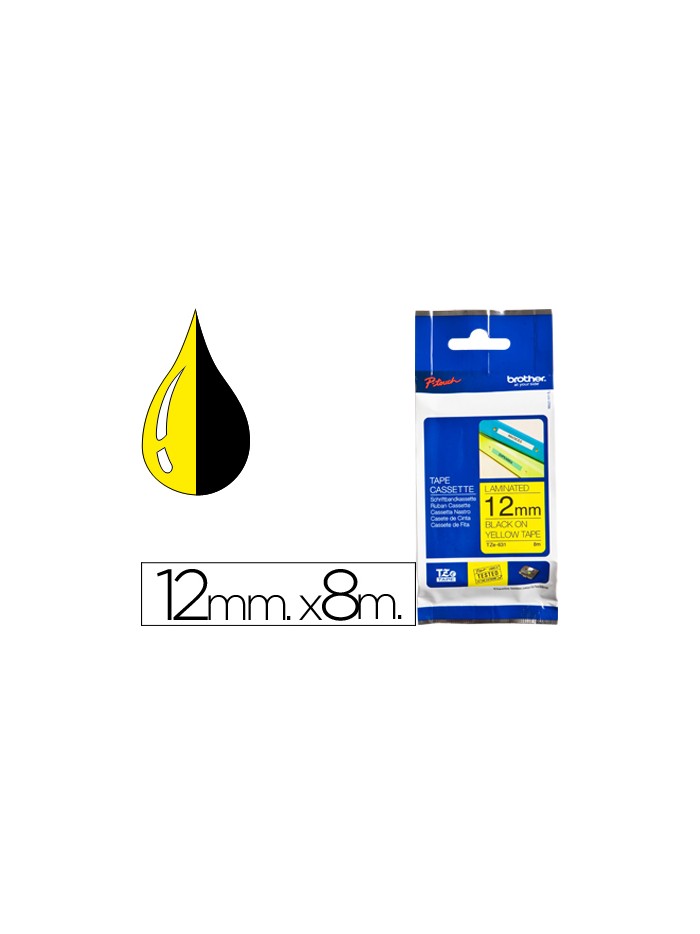 Cinta brother tze631 amarillo-negro 12mm longitud 8 mt Cinta brother tze631 amarillo-negro 12mm longitud 8 mt