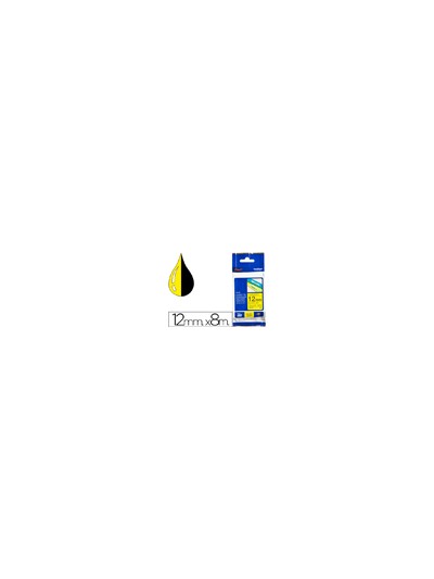 Cinta brother tze631 amarillo-negro 12mm longitud 8 mt