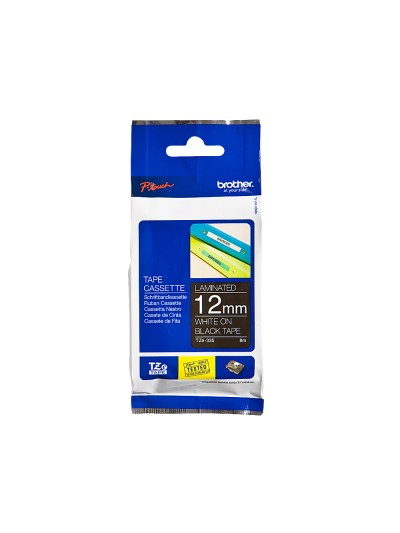 Cinta brother tze335 negro-blanco 12mm longitud 8mts