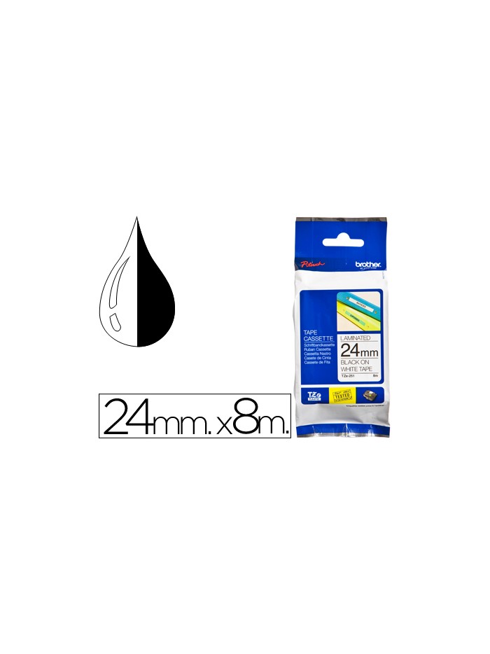 Cinta brother tze-251 blanco-negro 24mm longitud 8 mt Cinta brother tze-251 blanco-negro 24mm longitud 8 mt