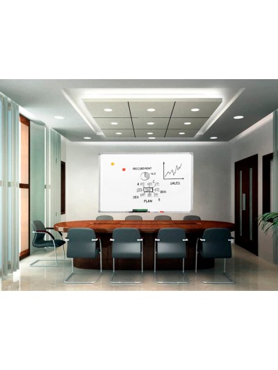 Pizarra blanca q-connect lacada magnetica marco de aluminio 120x90 cm
