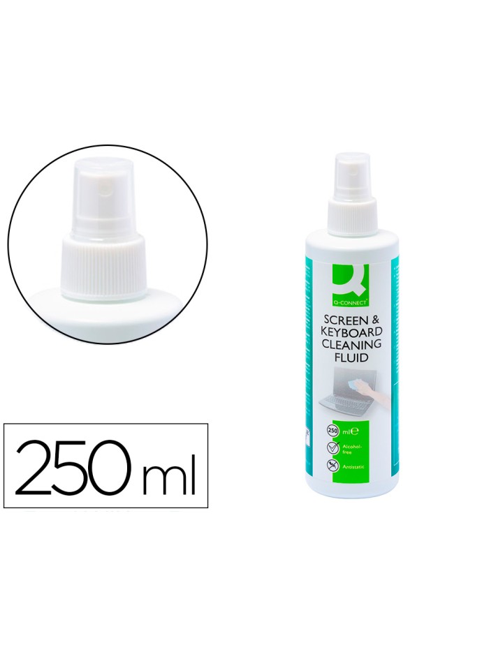 Spray q-connect limpiador de pantallas y teclados bote de 250 ml Spray q-connect limpiador de pantallas y teclados bote de 250 ml