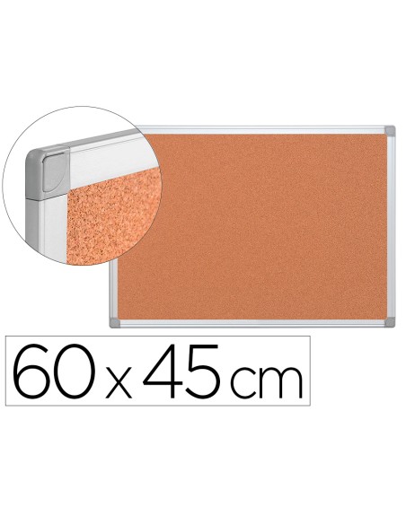 Pizarra corcho q-connect 60x45 cm marco aluminio