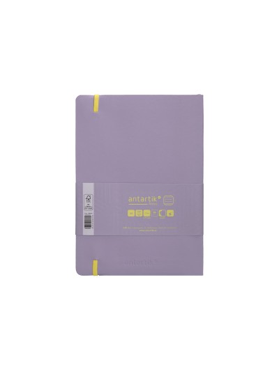 Cuaderno con gomilla antartik notes tapa blanda a5 hojas rayas morado y amarillo 80 hojas 80 gr fsc